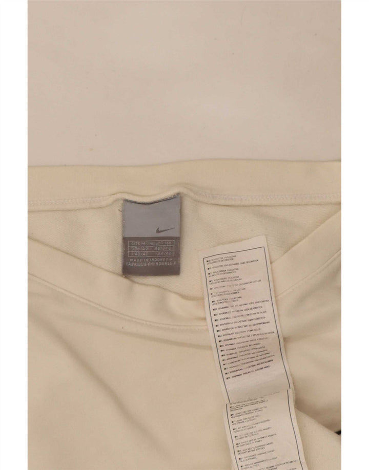 Top Nike da donna a maniche lunghe UK 10/12 cotone bianco medio