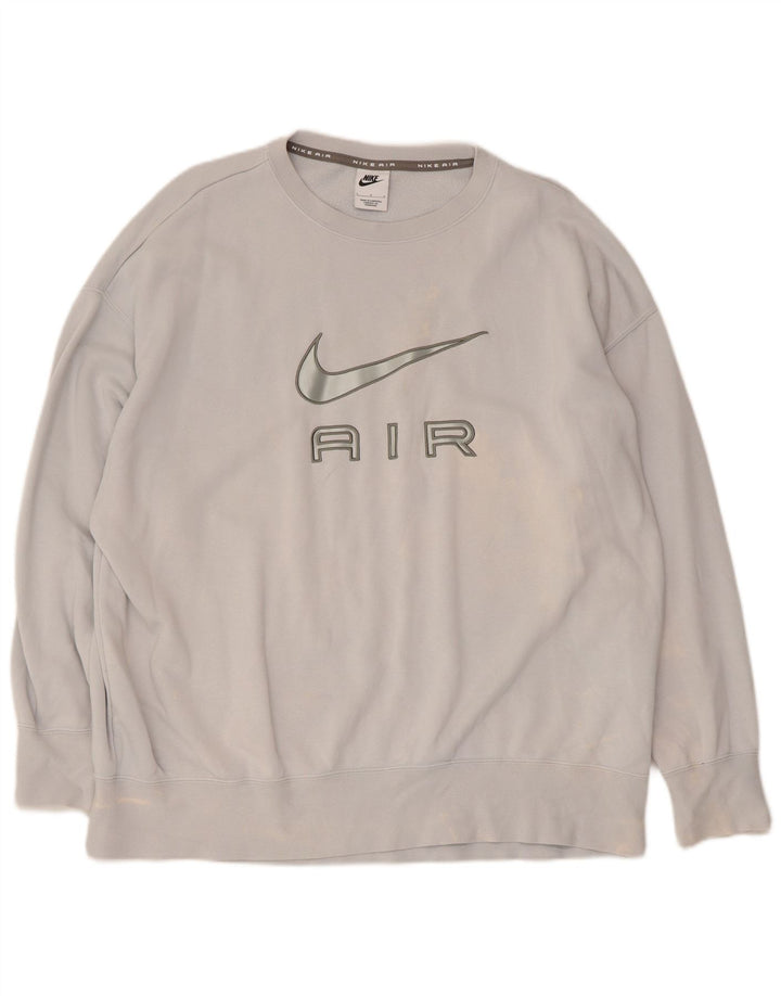 Felpa grafica Nike da uomo, maglione grande, cotone blu