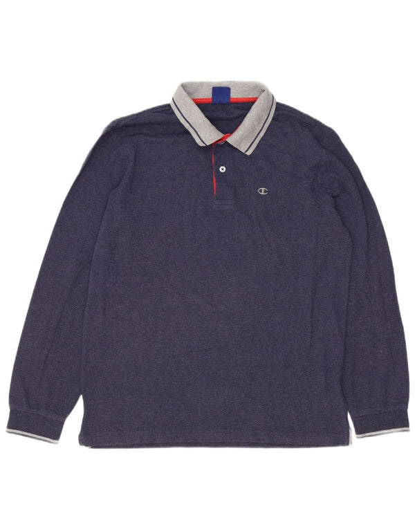 Polo da rugby da uomo a maniche lunghe Champion, blu navy medio
