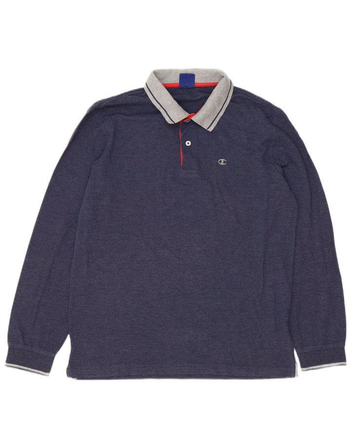 Polo da rugby da uomo a maniche lunghe Champion, blu navy medio