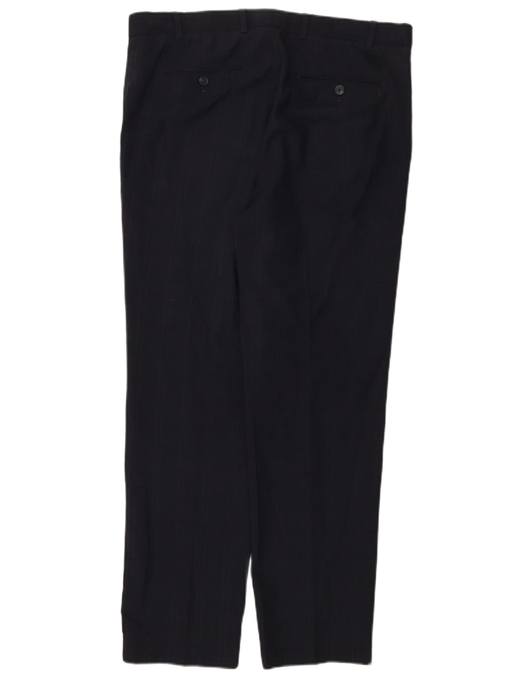 Pantaloni da abito su misura da uomo Marks & Spencer W36 L31 gessato blu navy