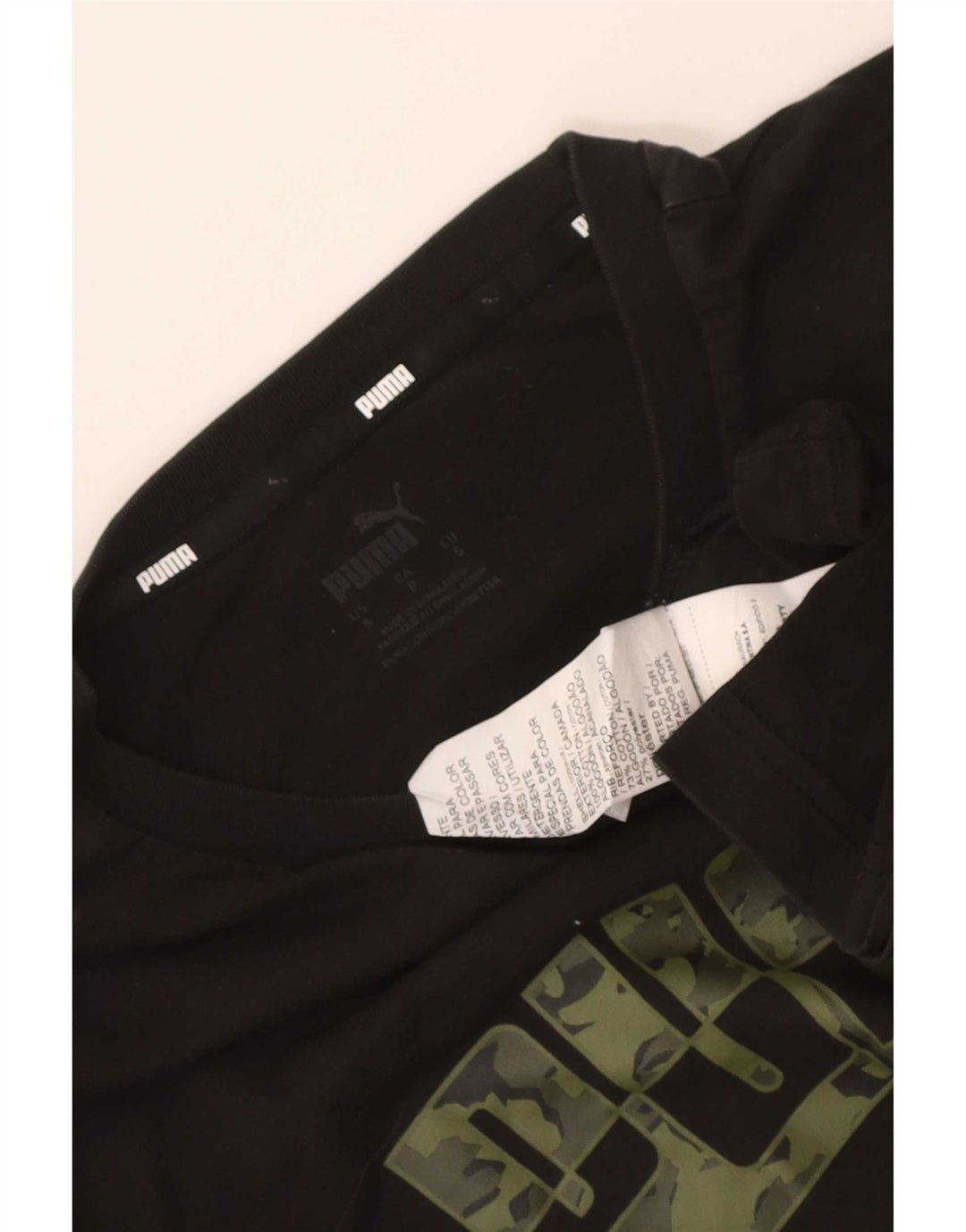 T-shirt grafica da uomo Puma Top Small in cotone nero