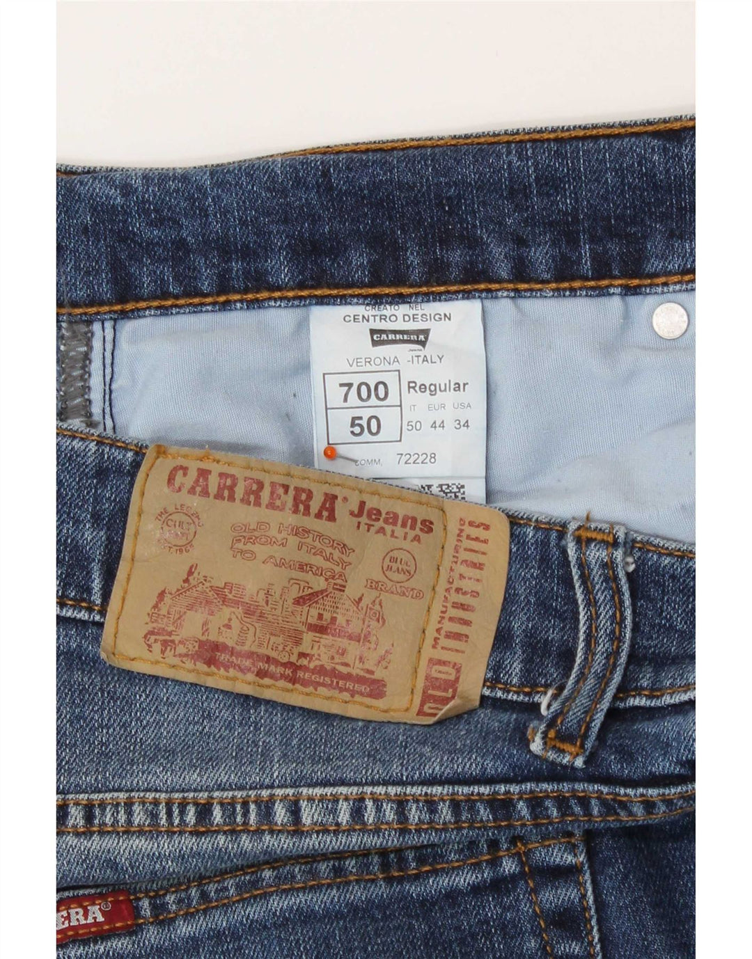 Jeans dritti regolari da donna Carrera 700 W34 L32 cotone blu