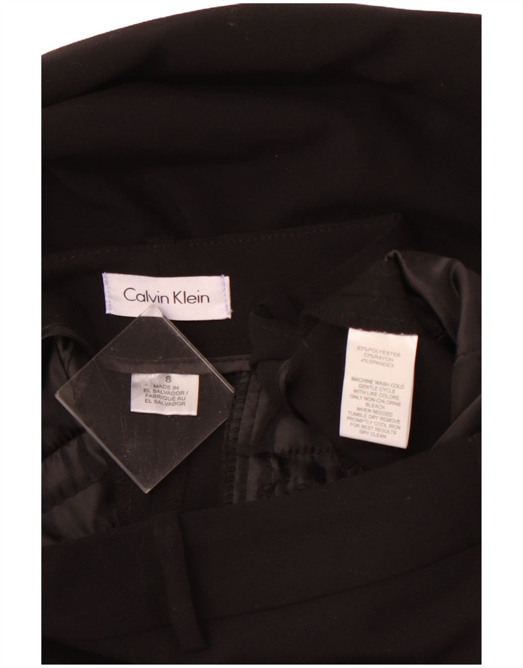 CALVIN KLEIN Pantaloni chino dritti da donna US 8 Medium W32 L30 Neri
