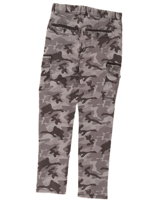 Pantaloni cargo slim da bambino Benetton 11-12 anni W28 L27 grigio mimetico