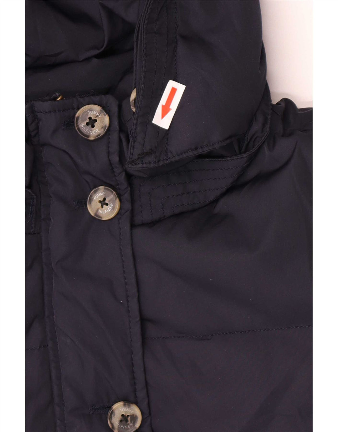Giacca imbottita con cappuccio da donna Tommy Hilfiger UK 12 medio poliestere blu navy