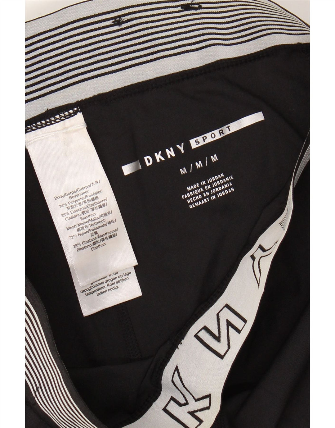 Leggings crop con grafica da donna Dkny UK 12 poliestere nero medio