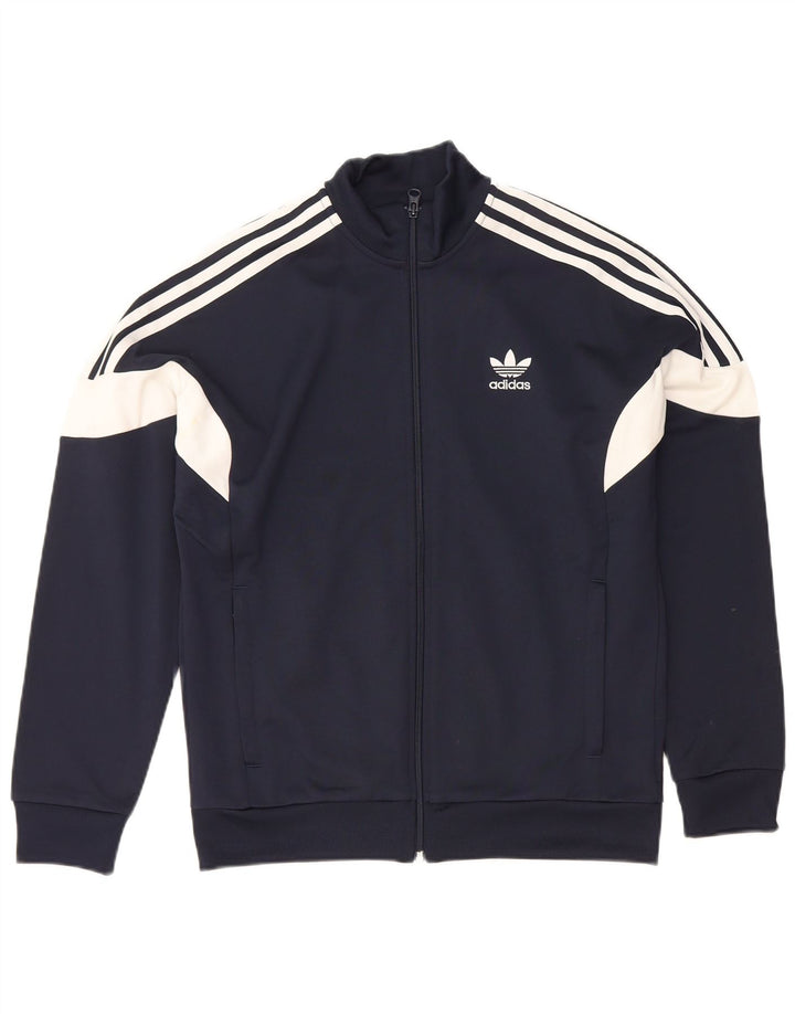 Giacca superiore della tuta da ragazzo ADIDAS 13-14 anni Blu navy Colourblock