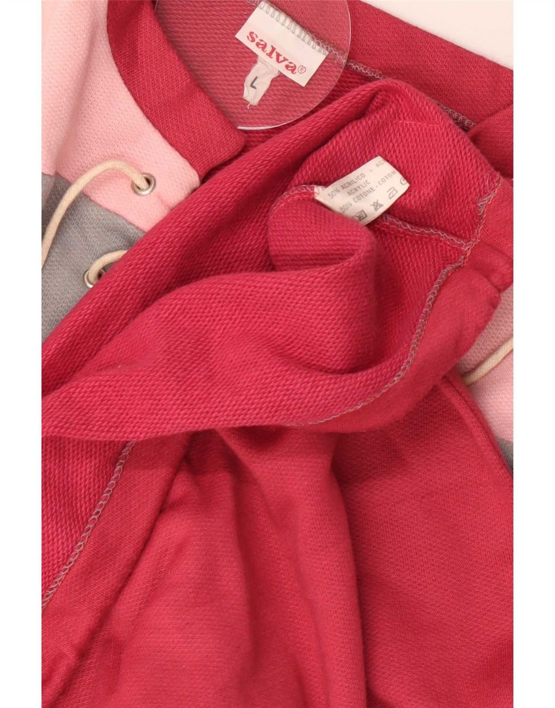 Felpa oversize da donna vintage maglione UK 16 grande blocco di colore rosso