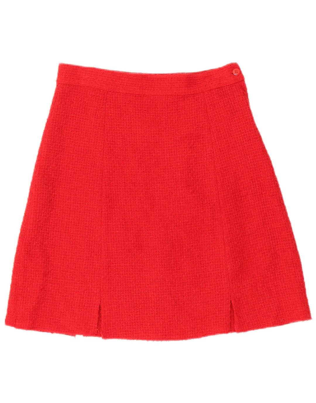 Set gonna vintage da donna a 4 bottoni in 2 pezzi UK 12 medio W28 lana rossa