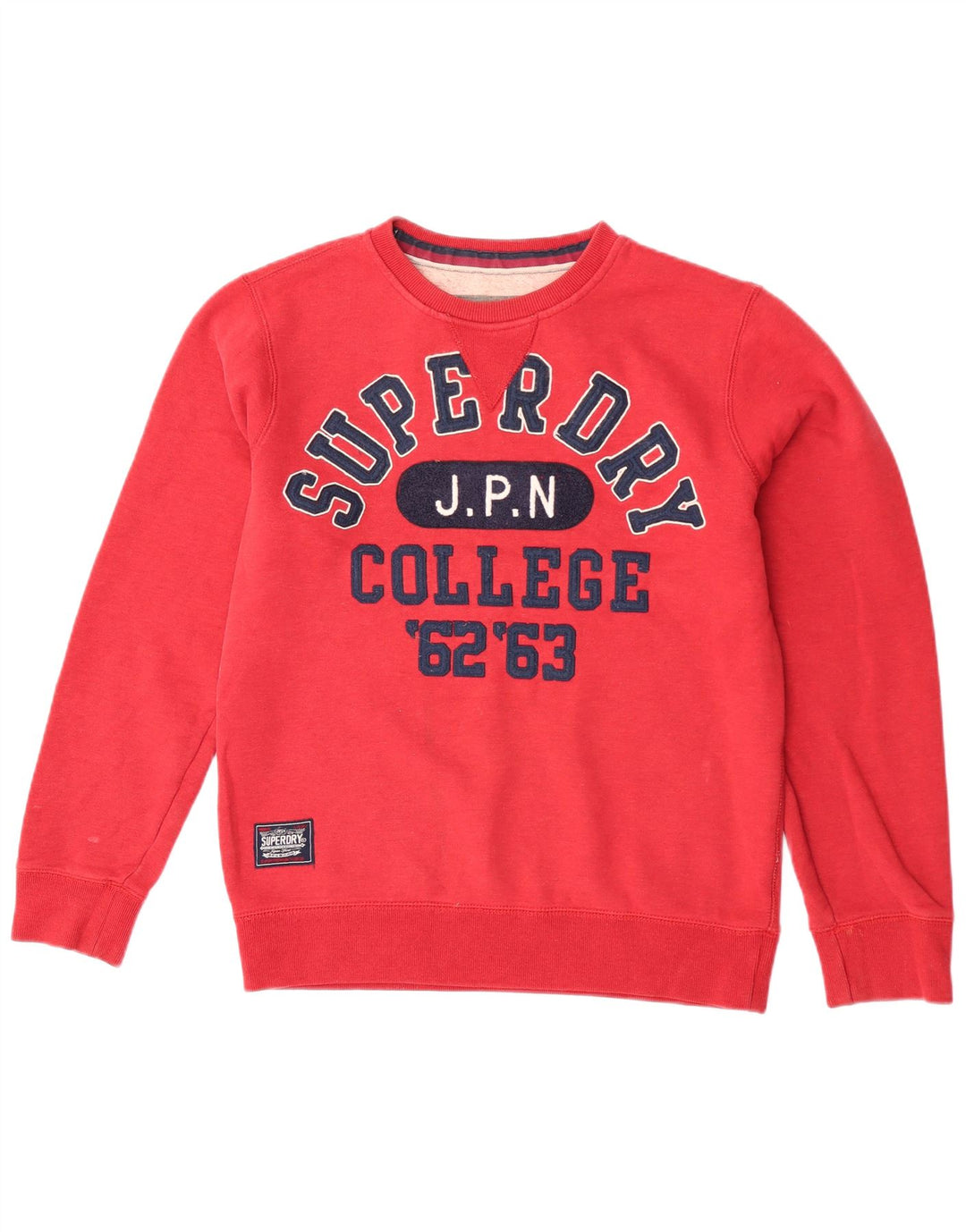 Felpa grafica da uomo Superdry Maglione grande cotone rosso