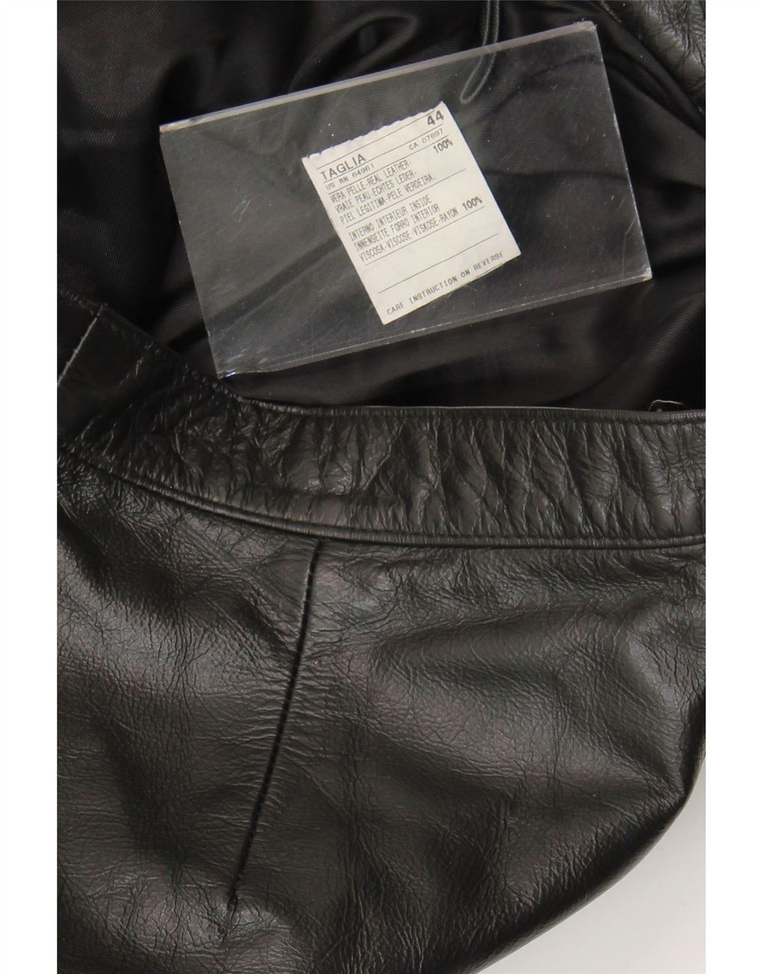 Pantaloni vintage in pelle bootcut da donna IT 44 medi W28 L30 in pelle nera