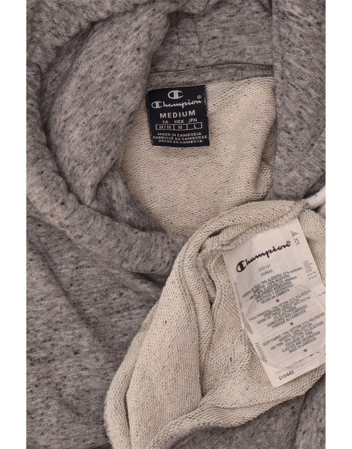 Felpa con cappuccio da uomo Champion in cotone chiazzato grigio medio