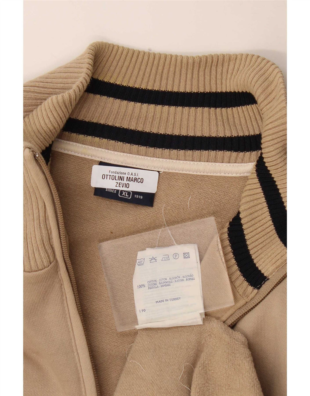 Giacca da tuta da uomo Champion XL in cotone a righe beige