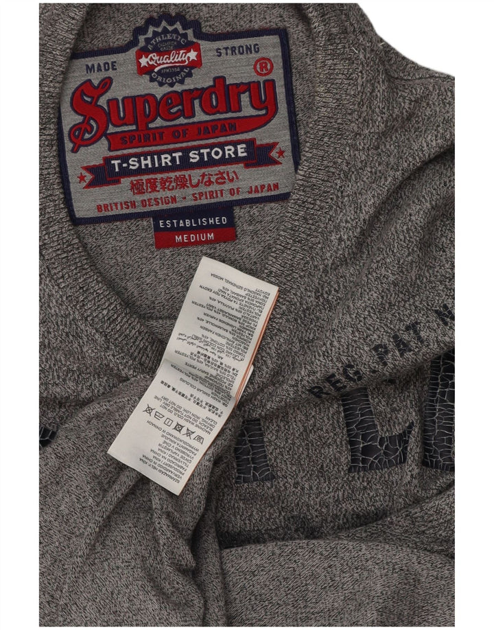 T-shirt grafica da uomo Superdry Top in cotone grigio medio