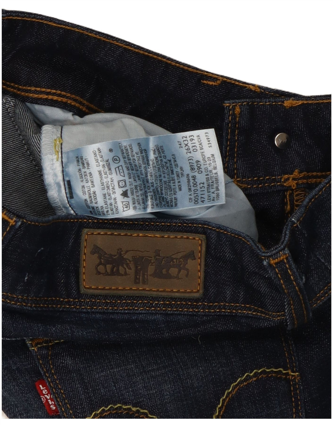Jeans dritti Levi's 570 da donna W26 L32 cotone blu navy