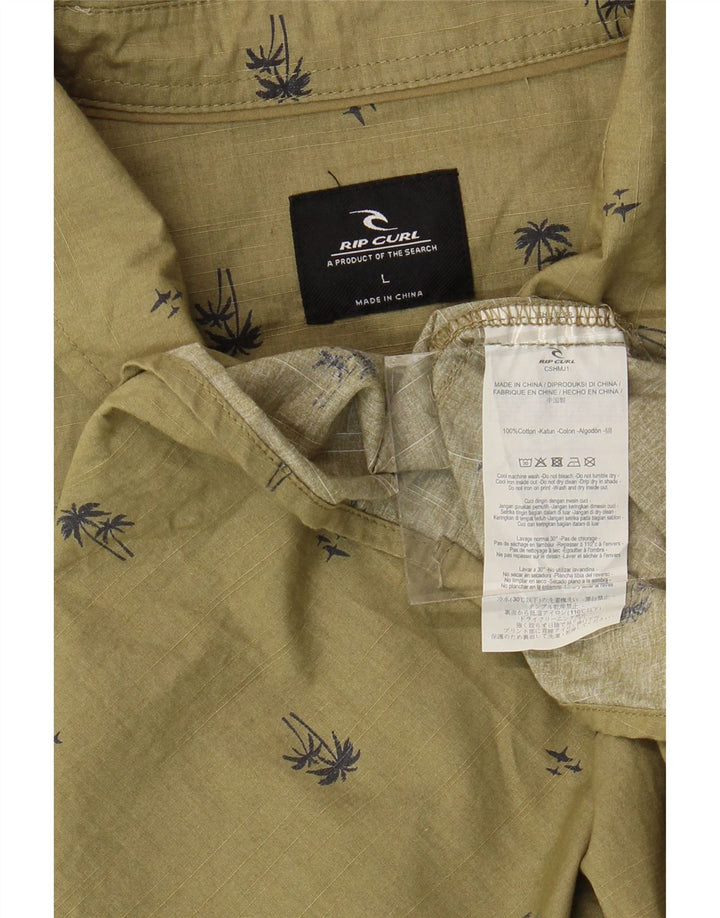 Camicia a maniche corte da uomo Rip Curl grande in cotone floreale kaki