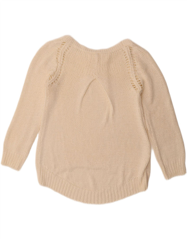 Maglione maglione con scollo a barca da donna Zara UK 16 grande bianco