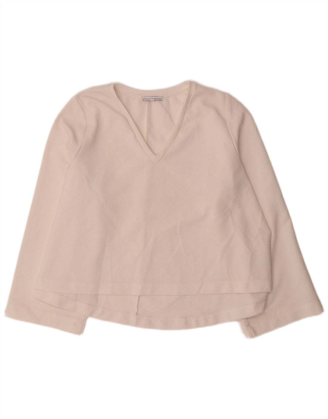 Top Zara Trafaluc da donna a maniche lunghe UK 14 medio bianco sporco