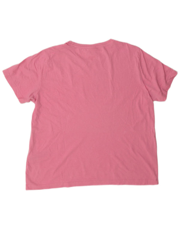 T-shirt grafica da donna Champion Top UK 20 2XL cotone rosa