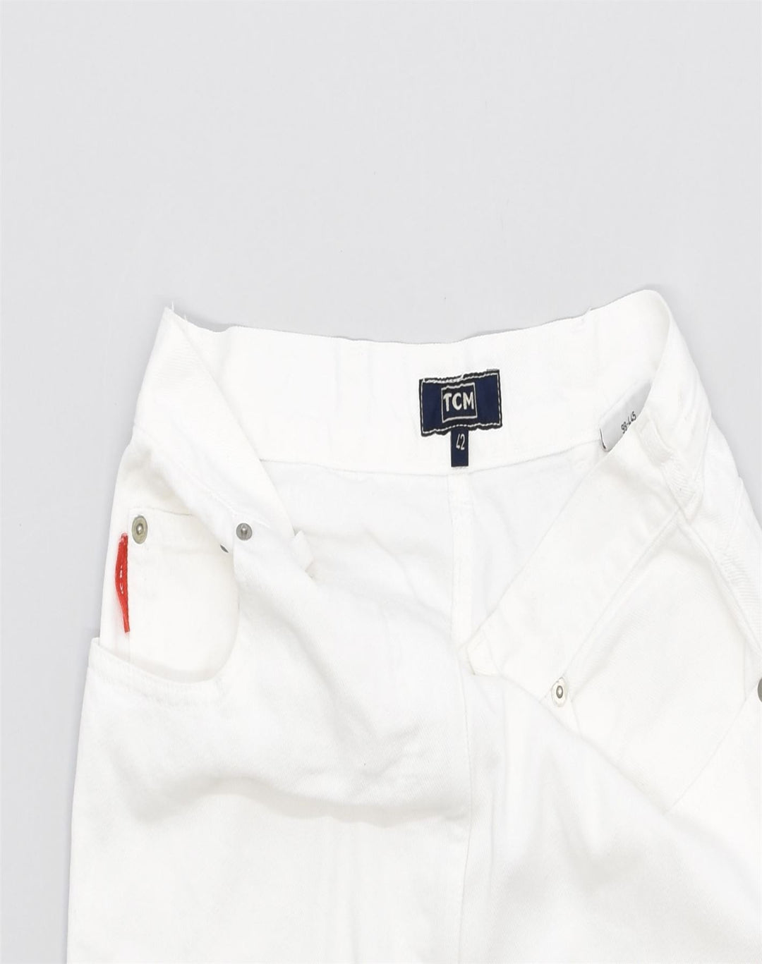 TCM Womens Tapered Jeans IT 42 Medium W30 L28 White Cotton | Vintage | Thrift | Second-Hand | Used Clothing | Messina Hembry 