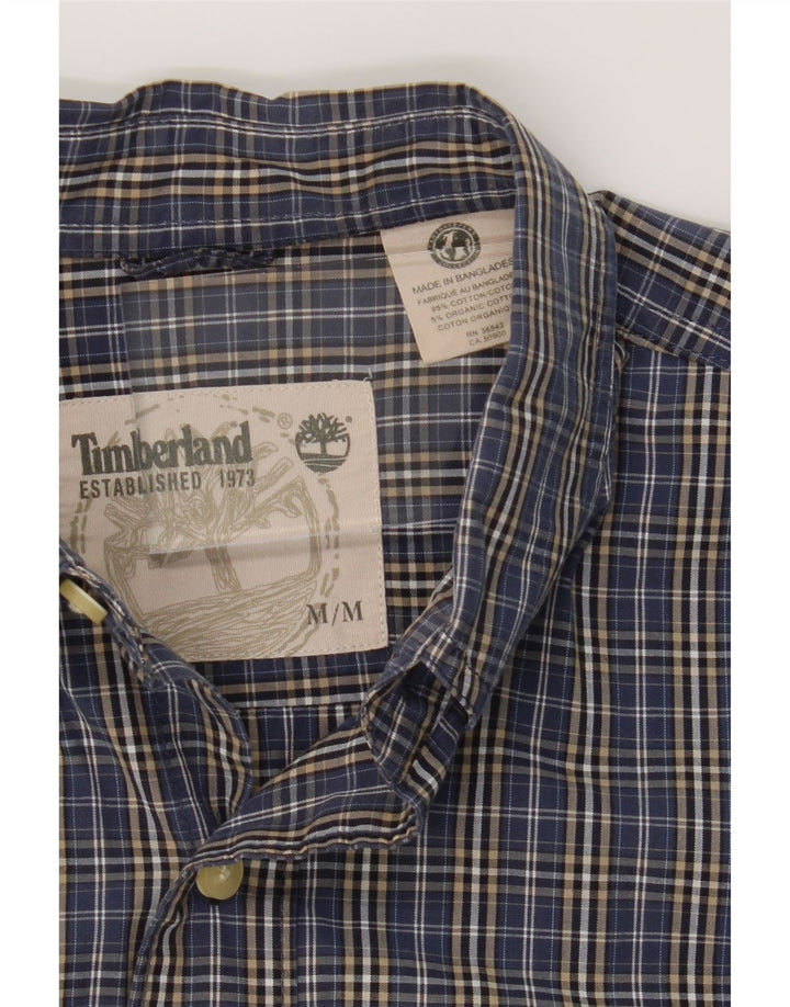 TIMBERLAND Mens Shirt Medium Navy Blue Check Cotton Vintage Timberland and Second-Hand Timberland from Messina Hembry 