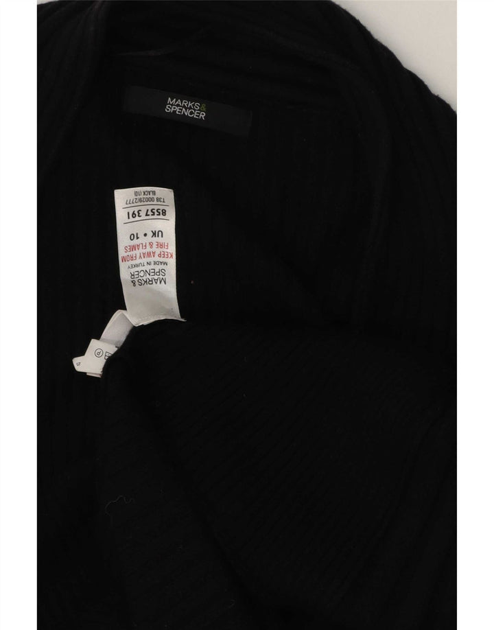 Maglione cardigan aperto lungo da donna Marks & Spencer UK 10 piccolo nero