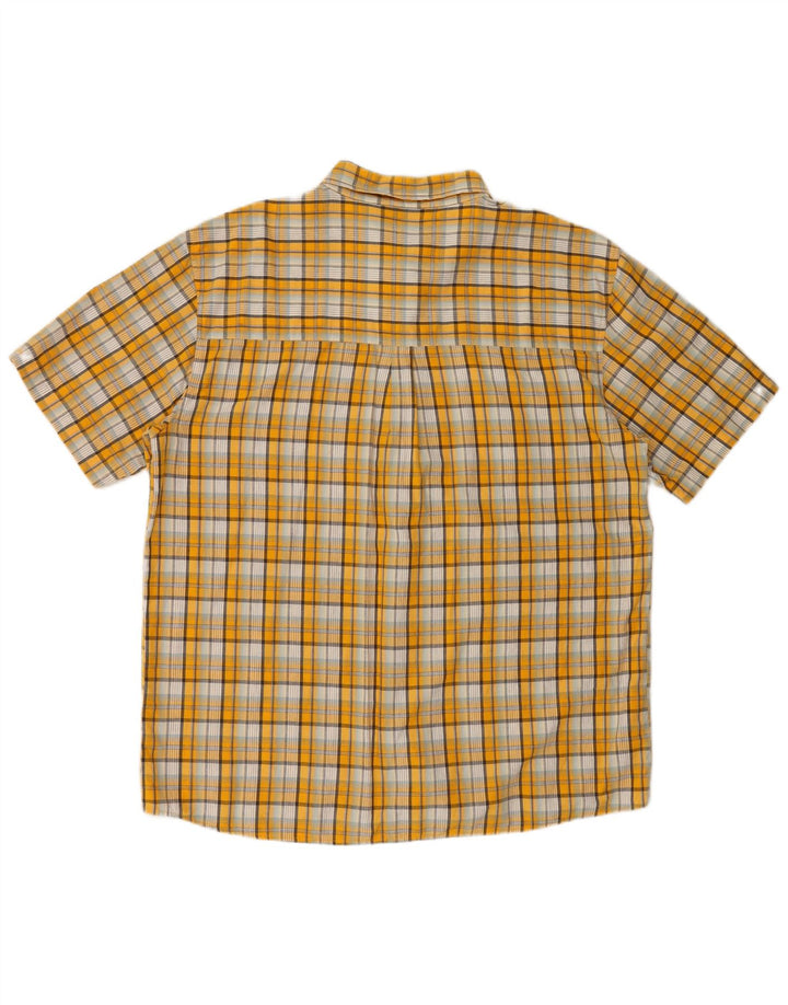 Camicia a maniche corte da uomo Wrangler 2XL in cotone a quadri gialli