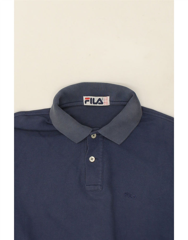 FILA Mens Polo Shirt IT 46 Small Navy Blue Cotton Vintage Fila and Second-Hand Fila from Messina Hembry 