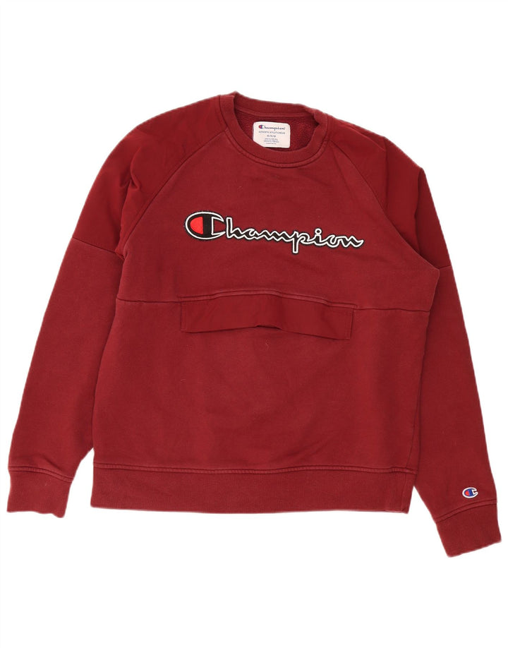 Felpa grafica da uomo Champion, maglione, cotone bordeaux medio