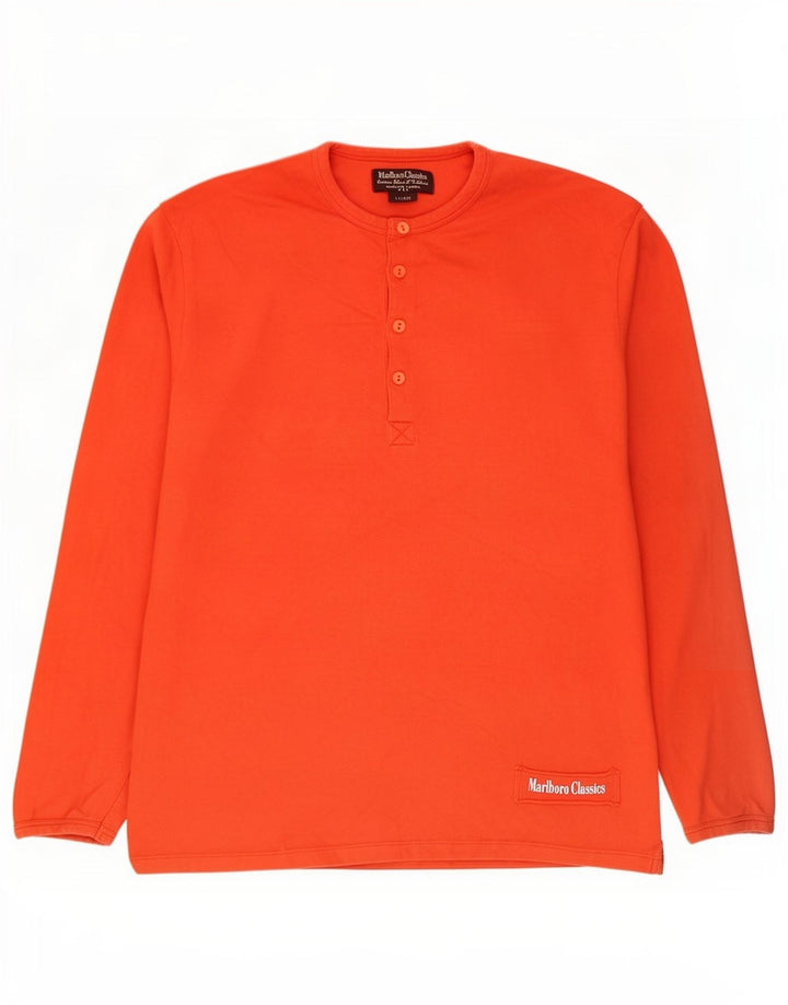 Maglia da uomo a maniche lunghe Marlboro Classics XL in cotone arancione