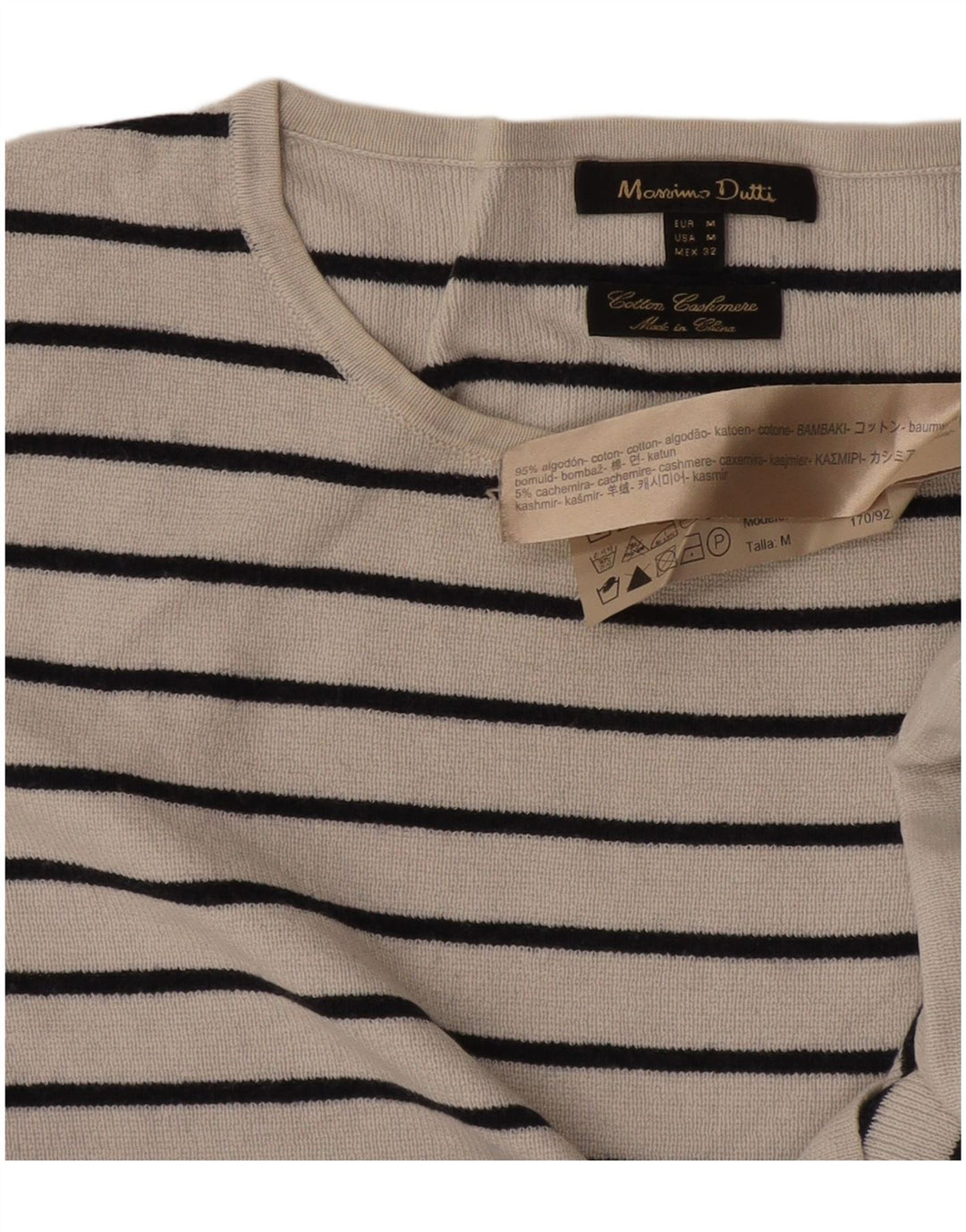 MASSIMO DUTTI Maglione da donna con scollo a barca UK 14 Medio Bianco sporco