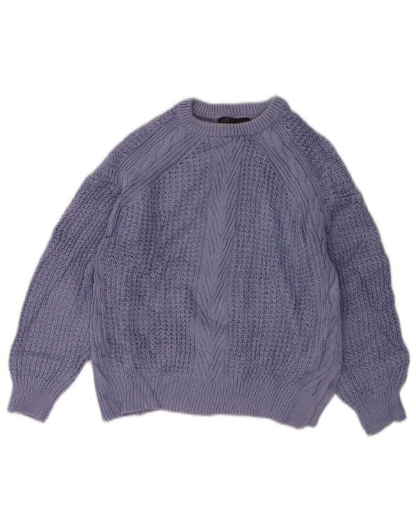Maglione maglione oversize con scollo a barca Marks & Spencer da donna UK 8 piccolo viola