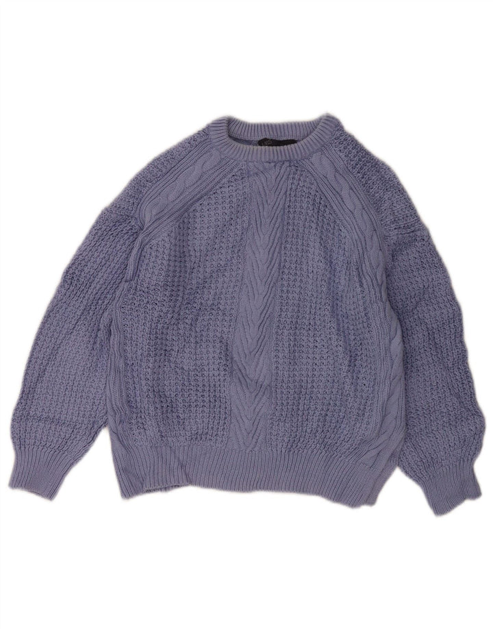 Maglione maglione oversize con scollo a barca Marks & Spencer da donna UK 8 piccolo viola
