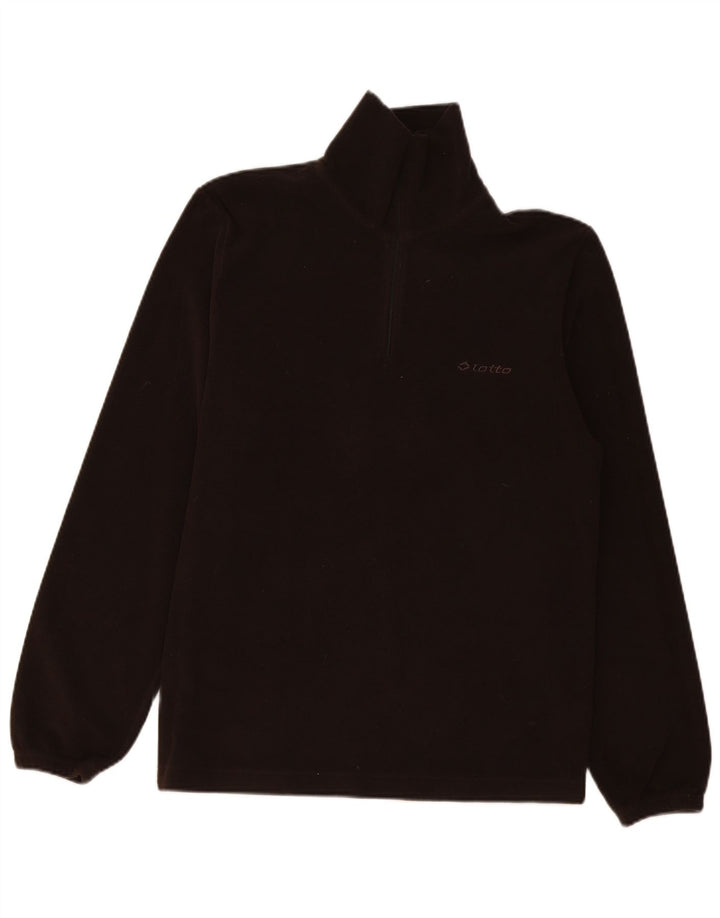 Maglione in pile da uomo Lotto con zip e collo XL Marrone