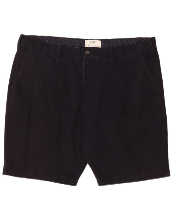 Pantaloncini chino da uomo Marks & Spencer W38 XL cotone blu navy