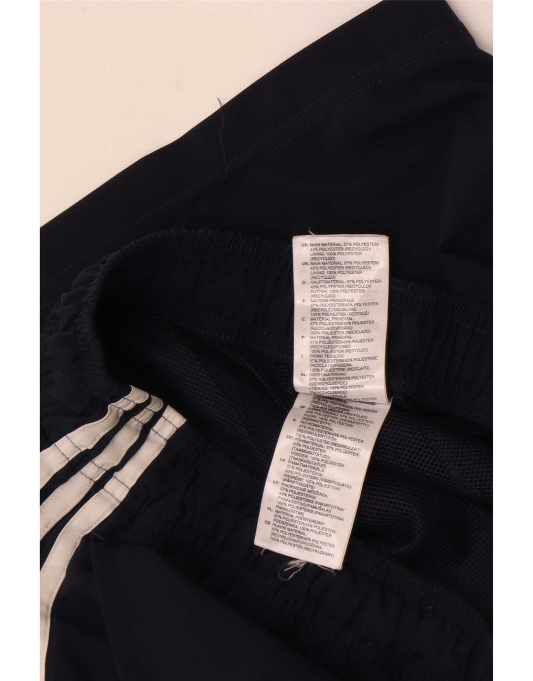 Pantaloncini sportivi da uomo Adidas medi in poliestere blu navy