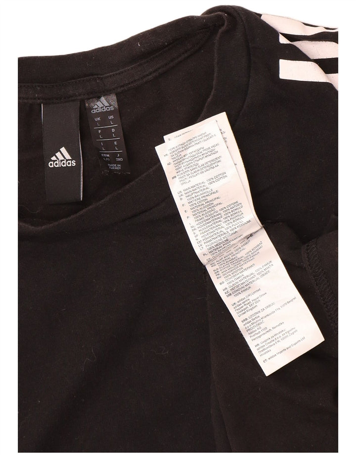 T-shirt Adidas da uomo Top Large in cotone nero