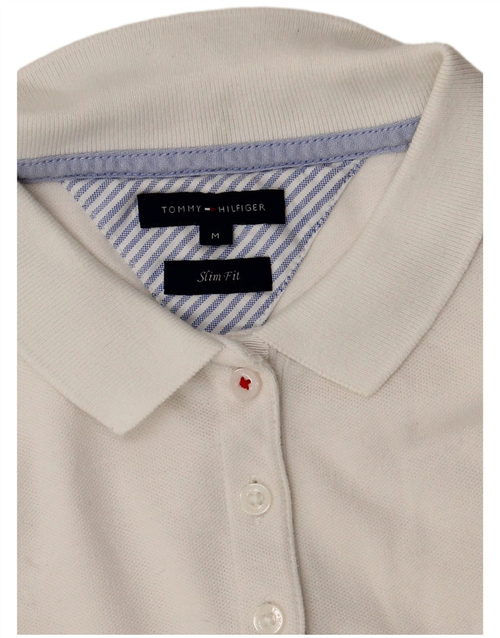 Polo da donna slim fit Tommy Hilfiger UK 12 medio bianco