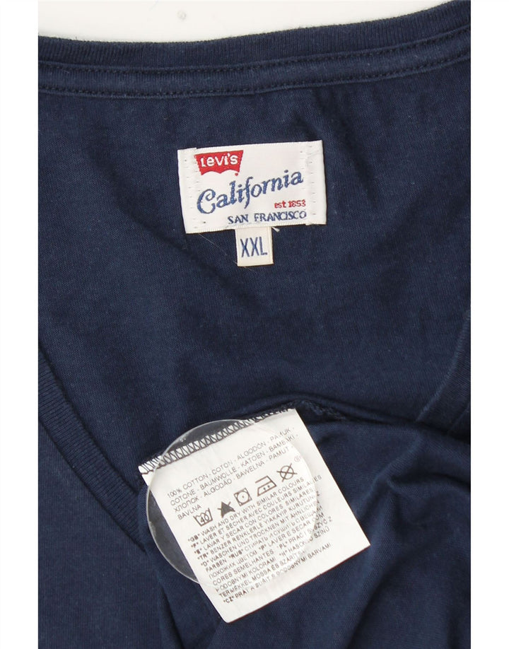 T-shirt da uomo LEVI'S Top 2XL cotone blu navy