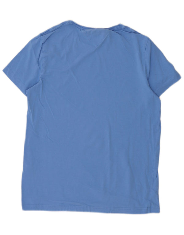 TOMMY HILFIGER T-shirt extra slim da uomo Top Large in cotone blu