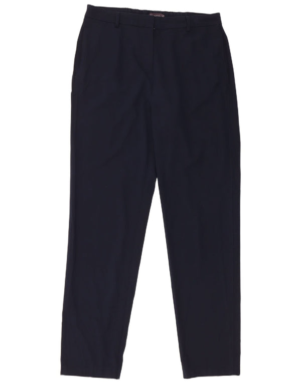 Pantaloni chino a vita alta da donna Marks & Spencer UK 14 Large W34 L32 Navy B