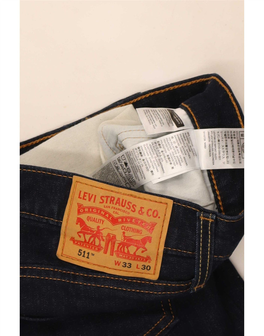 Jeans Levi's Uomo 511 Slim W33 L30 Cotone Blu Navy