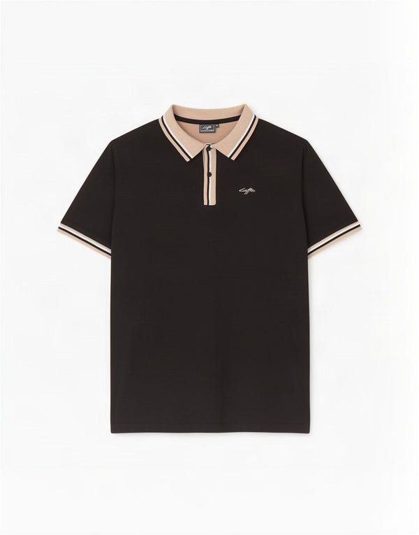 Polo da uomo Lotto XL in cotone color block nero