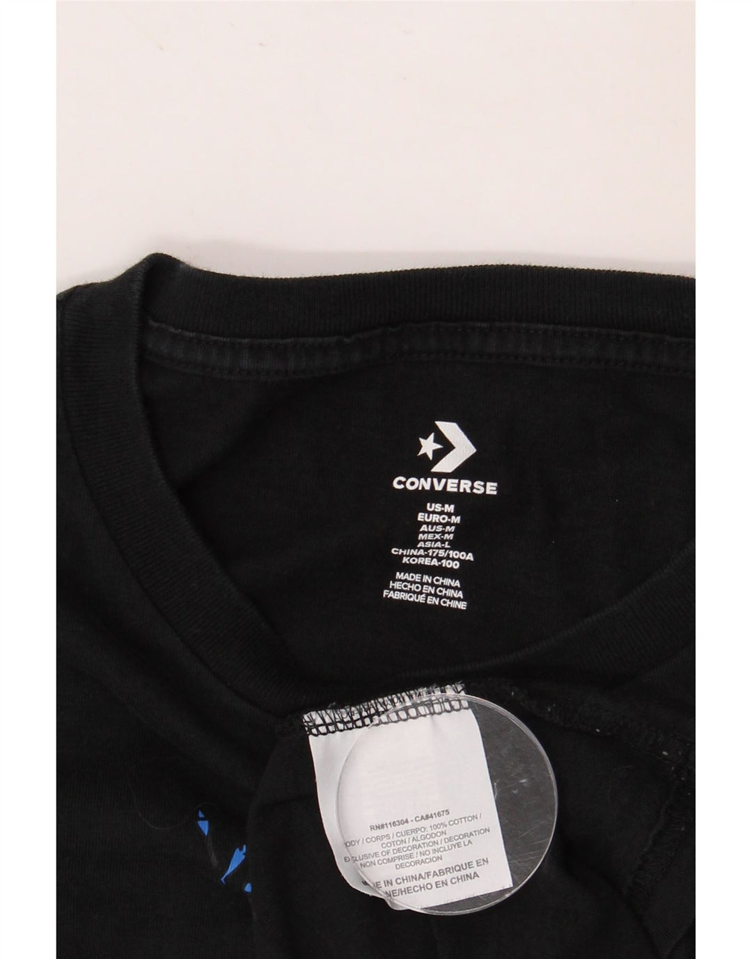 CONVERSE T-shirt grafica da uomo Top in cotone floreale nero medio