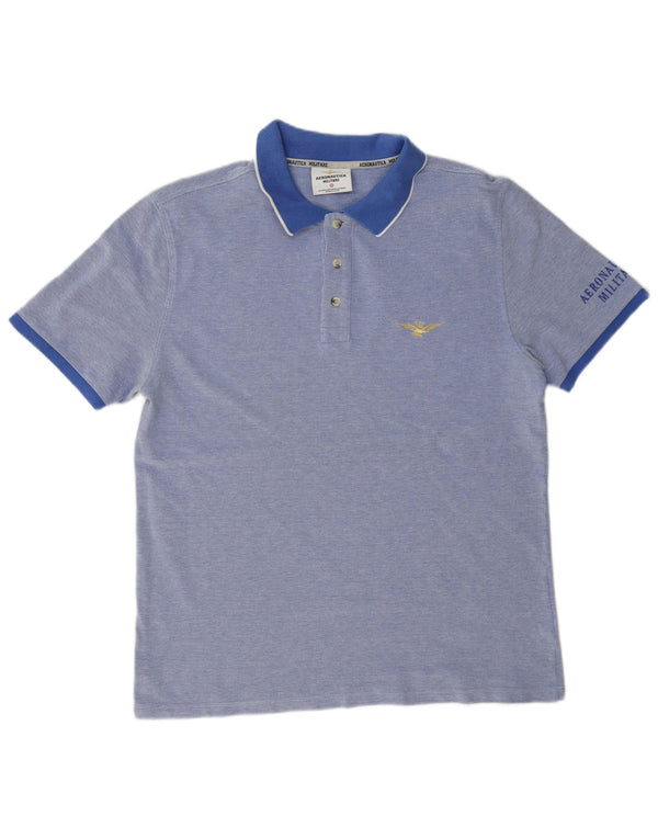 Polo Uomo Aeronautica Militare XL Cotone Puntinato Blu