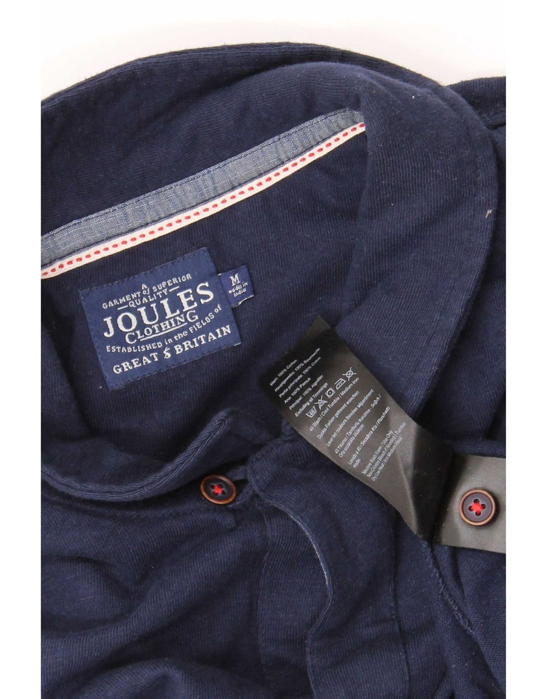 Polo Joules da uomo a maniche lunghe in cotone blu navy medio