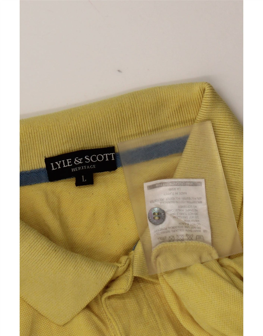 Polo da uomo Lyle & Scott grande in cotone giallo