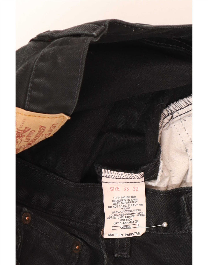 Jeans Levi's Uomo 504 Cropped W33 L26 Cotone Nero
