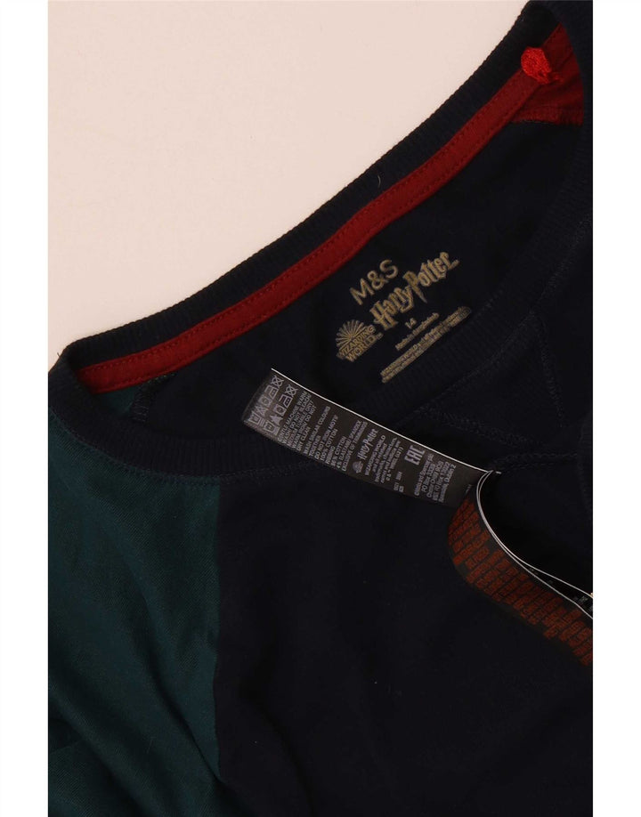 Maglietta grafica da bambino Marks & Spencer a maniche lunghe 13-14 anni blu navy